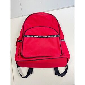Polo Jeans Co. Ralph Lauren Backpack Bookbag Red‎ Travel School Bag